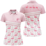 Max Corners Flamingo Cute Pattern Customized Name 3D Golf Polo Shirt For Women