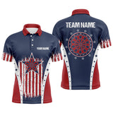 Max Corners Retro American Flag Mens Customized Name 3D Darts Polo Shirt For Men