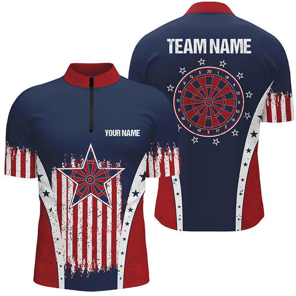 Maxcorners Retro American Flag Darts Personalized Name And Team Name 3D Shirt