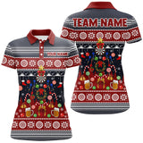 Maxcorners Personalized Christmas Darts Men Polo Shirt Custom Winter Darts Shirt