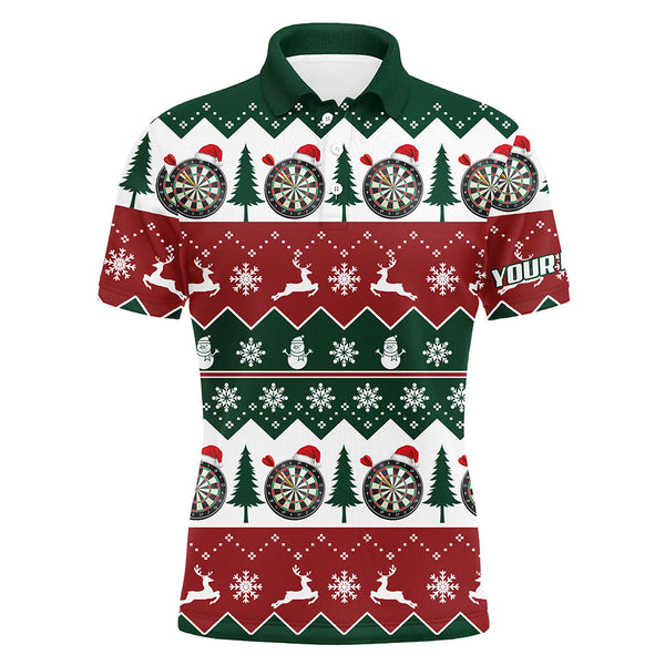 Maxcorners Christmas Tree Snowflakes Men Darts Polo Shirt