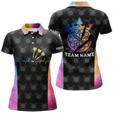 Maxcorners Darts Heartbeat Tie Dye Mens Polo Shirts Personalized Darts Shirt