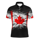 MaxCorners Golfs Smoky Canada Flag Customized Name 3D Polo Shirt For Men