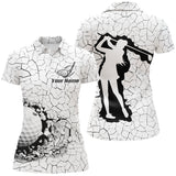 Max Corners Golf Breaker Black And White Customized Name 3D Golf Polo Shirt For Women