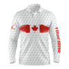 Maxcorners Golf Retro Canadian Flag Customized Name 3D Polo Shirt Unisex