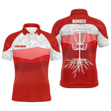 Maxcorners Red Mountains Golf Course Mens Disc Polo Shirt Custom Disc Golf Shirts For Men Cool Golf Gifts MT0510