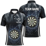 Navy Blue Thunder Lightning Mens Darts Polo Shirt