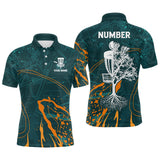 Maxcorners Personalized Disc Dude Disc Golf Mens Polo Shirt Custom Green Orange Disc Golf Shirts For Men MT0510