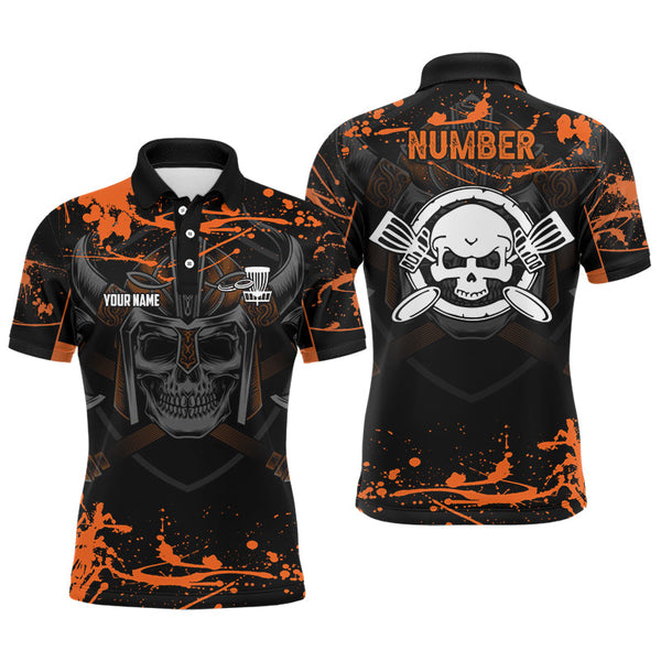 Maxcorners Mens Skull Golf Shirts, Custom Golf Shirt With Skulls, Disc Golf Shirts For Men, Halloween Golf Gifts MT0510