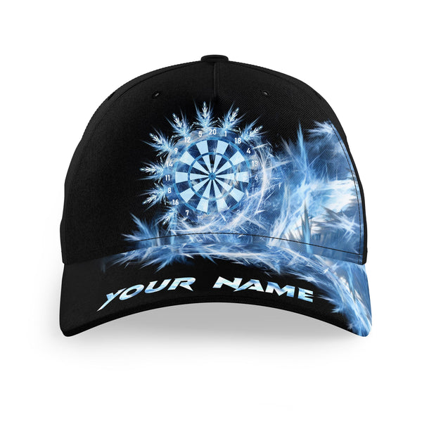 Maxcorners Darts Icy Blue Light Personalized Name 3D Cap