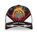 Maxcorners Darts Thunder Lightning Red  Personalized Name 3D Cap