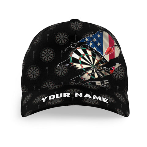 Maxcorners Darts American Flag Patriotic Personalized Name 3D Cap