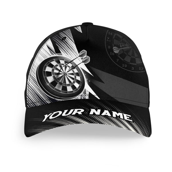 Maxcorners Darts Black White Baseball Personalized Name 3D Cap