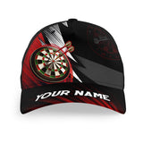 Maxcorners Darts Red Black Personalized Name 3D Cap