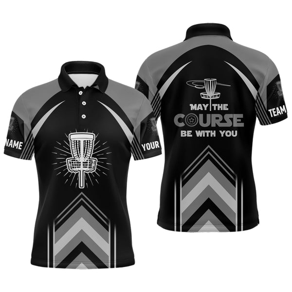 Maxcorners Personalized Disc Golf May The Course Be With You Mens Golf Polo Shirt Disc Golf Shirts For Men MT0510