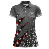 Max Corners Paint Splash Flame Golf Customized Name 3D Golf Polo Shirt For Women