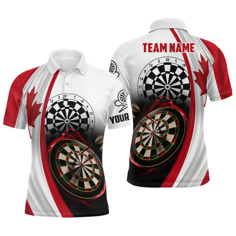 Maxcorners Canada Flag Darts Polo Shirt Custom Darts Shirt