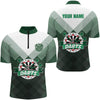 Maxcorners Personalized Gradient Green Geometric Pattern Darts Polo Shirt Dart Jersey