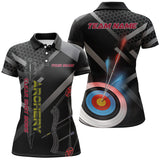 Maxcorners Personalized Clear Shot Bows 3D Target Archery Polo Shirts For Men, Custom Archery Team Shirts