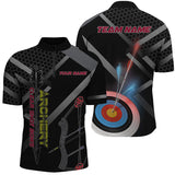 Maxcorners Personalized Clear Shot Bows 3D Target Archery Polo Shirts For Men, Custom Archery Team Shirts