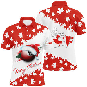 Maxcorners Merry Christmas 8 Ball Pool Canadian Flag Personalized Name 3D Shirt