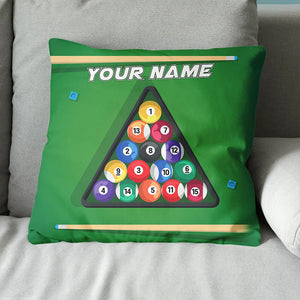 Billiard Stick And Pool Balls Pillow Custom Throw Pillow Billiards Gifts