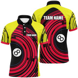 Maxcorners Personalized Yellow Pink 8 Ball Billiard Polo Shirts For Men Custom Mens Billiard Team Shirts