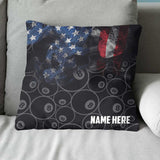 Personalized Vintage Smoke US Flag 8 Ball Billiard Pillow Billiard Gifts