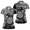 Maxcorners Personalized Tribal White Black Dart Polo Shirts For Women Dart Jerseys Custom Dart Team Shirts