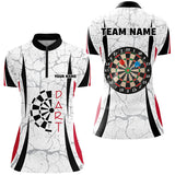 Maxcorners Personalized White Dart Polo Shirts For Men Custom Dart Jerseys Mens Dart Team Shirts