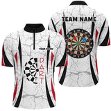 Maxcorners Personalized White Dart Polo Shirts For Men Custom Dart Jerseys Mens Dart Team Shirts