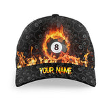 Maxcorners Billiard Flame 8 Ball Pool Baseball Personalized Name 3D Cap