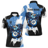 Maxcorners Personalized Black Blue Eagle 8 Ball Billiard 3D Shirts For Men Custom 8 Ball Pool Team Jersey