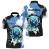 Maxcorners Personalized Black Blue Break Glass 10 Ball Pool 3D Shirts For Men 10 Ball Billiards Jerseys