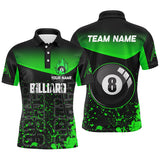 Maxcorners Personalized Green Billiard Shirts For Men Custom Billiard Jerseys Team Uniform