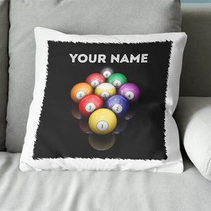 Personalized 9 Ball Pool Billiards Pillow, Custom Pillow Billiards Gifts