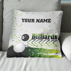 Personalized Green 8 Ball Billiard Pillow Custom Pool Cue Billiard Gifts