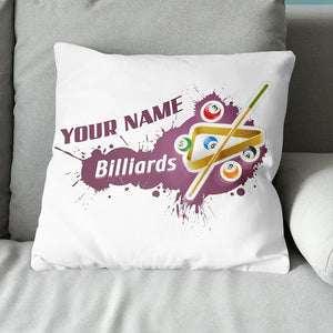 Personalized Billiard Balls Throw Pillow Custom Pillow Top Billiard Gift