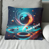 Personalized Billiard Balls In Space 3D Pillow, 8 Ball Pool Throw Pillow