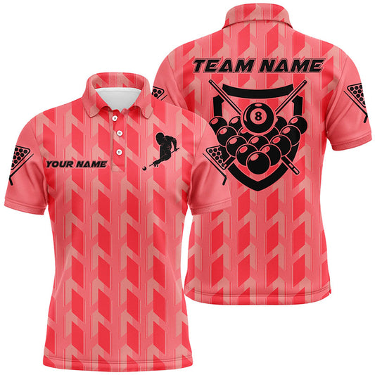 Maxcorners Red 8 Ball Billiard Shirts For Men, Cool Team Billiard Jerseys