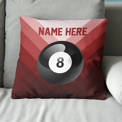 Maxcorners Personalized Red 8 Ball Billiard Pillow
