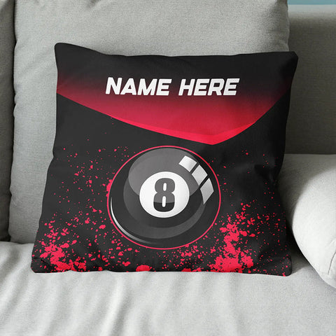 Maxcorners Personalized Red 8 Ball Billiard Throw Pillow
