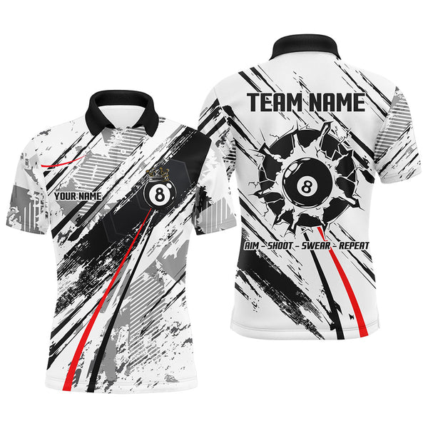 MaxCorners Billiard 8 Ball Pool Jerseys Customized Name, Team Name 3D Polo Shirt