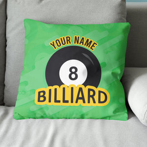 Personalized Green 8 Ball Billiards Pillow Custom Gifts For Pool Players