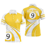 Maxcorners 9 Ball Pool Yellow White Billiard Billiard Pool Team Jerseys Polo & 1/4 Zip