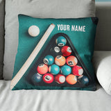 Personalized Billiard Balls Pillow Custom Throw Pillow Top Billiard Gift