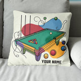 Personalized Continuous Line Table Billiards Pillow Custom Throw Pillows