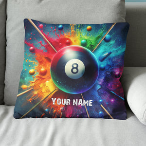 Personalized Colorful Painted 8 Ball Billiard 3D Pillow, Billiards Gifts