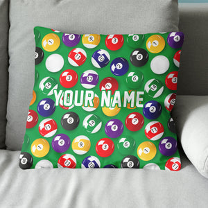 Personalized Billiard Balls Pillow, Custom Throw Pillows Billiards Gifts