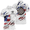 Personalized White Grunge American Flag Darts Polo Shirts